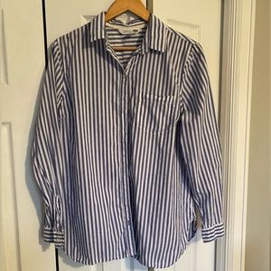Old Navy Blue and White Stripe Button Down